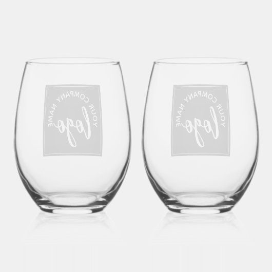 ビジネスロゴ ステムなしワイングラス (裏面)