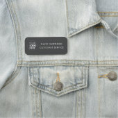 ビジネスロゴ |ダークグレーのカスタム社員スタッフ 名札 (インサイチュ)