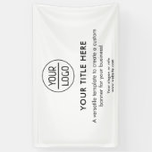 ビジネスロゴ |ネイビーブループロフェッショナル5'バナー 横断幕 (縦)