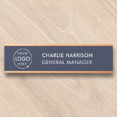 ビジネスロゴ |ネイビーブルーモダン社オフィス サインプレート