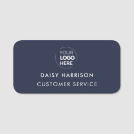 ビジネスロゴ |ネイビーブルーモダン社員スタッフ 名札