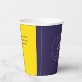 ビジネスロゴ |ネイビーブルー&金ゴールドミニマルカスタム 紙コップ (右)