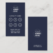 ビジネスロゴ |ネイビープロフェッショナル会社ロイヤリティ ロイヤリティカード (正面/裏面)