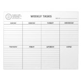 ビジネスロゴ ノートパッド | 週間タスクオーガナイザー (正面)