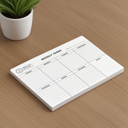 ビジネスロゴ ノートパッド | 週間タスクオーガナイザー