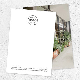 ビジネスロゴ |フォトミニマルモダンリストホワイト ノートカード