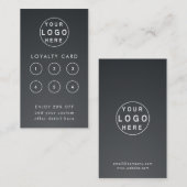 ビジネスロゴ |ブラックプロフェッショナル会社パンチ ロイヤリティカード (正面/裏面)