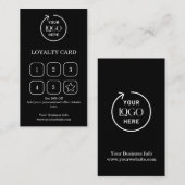 ビジネスロゴ |ブラックプロフェッショナル会社パンチ ロイヤリティカード (正面/裏面)