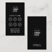 ビジネスロゴ |ブラックプロフェッショナル会社ロイヤリティ ロイヤリティカード (正面/裏面)