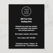 ビジネスロゴ |ブラックミニマリストのプロモーションフライヤー チラシ (裏面)