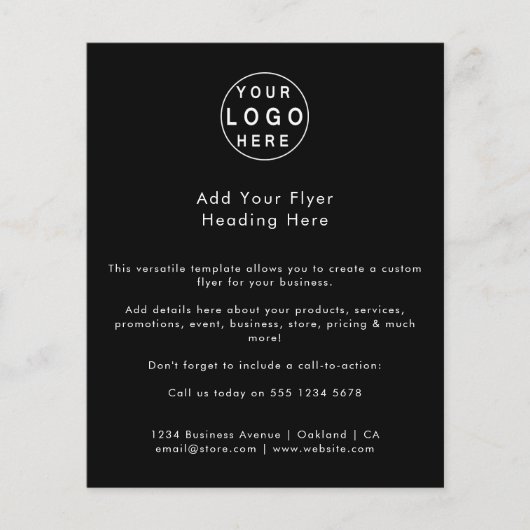 ビジネスロゴ |ブラックミニマリストのプロモーションフライヤー チラシ (正面)