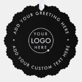 ビジネスロゴ |ブラックミニマルモダンリストクリスマス オーナメントカード (裏面)