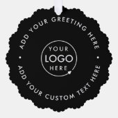 ビジネスロゴ |ブラックミニマルモダンリストクリスマス オーナメントカード (正面)