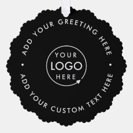 ビジネスロゴ |ブラックミニマルモダンリストクリスマス オーナメントカード