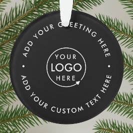 ビジネスロゴ |ブラックミニマルモダンリストクリスマス オーナメント