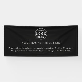 ビジネスロゴ |ブラックモダンの6広告バナー 横断幕