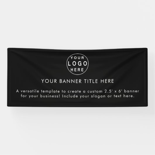 ビジネスロゴ |ブラックモダンの6広告バナー 横断幕 (横)