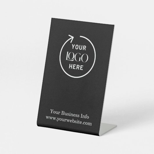 ビジネスロゴ |ブラックモダンプロフェッショナルブランド 台座サイン (正面)