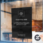 ビジネスロゴ |ブラックモダンプロモーション ウィンドウサイン (カフェ窓)