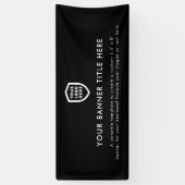 ビジネスロゴ |ブラックモダンミニマルシンプルリスト6' 横断幕 (縦)