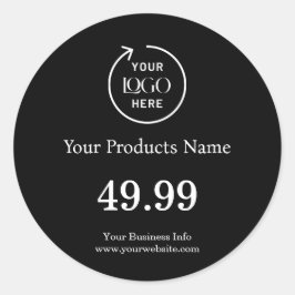 ビジネスロゴ |ブラック製品価格ラベルシール ラウンドシール