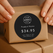 ビジネスロゴ |ブラック製品価格ラベルシール ラウンドシール