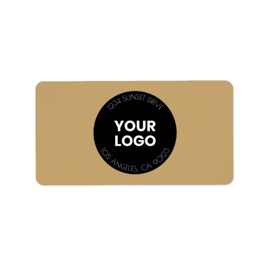 ビジネスロゴ |ブラック&ゴールデン差出人住所 ラベル (正面)