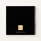 ビジネスロゴ ブラック ゴールド ネーム スクリプト ノートブック (裏面)