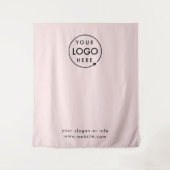 ビジネスロゴ | ブラッシュピンクの写真用背景 タペストリー (正面)