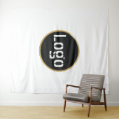 ビジネスロゴ | プロフェッショナルな白い写真の背景 タペストリー (インサイチュ(横))