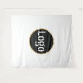 ビジネスロゴ | プロフェッショナルな白い写真の背景 タペストリー (正面(横))