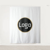 ビジネスロゴ | プロフェッショナルな白い写真の背景 タペストリー (正面)