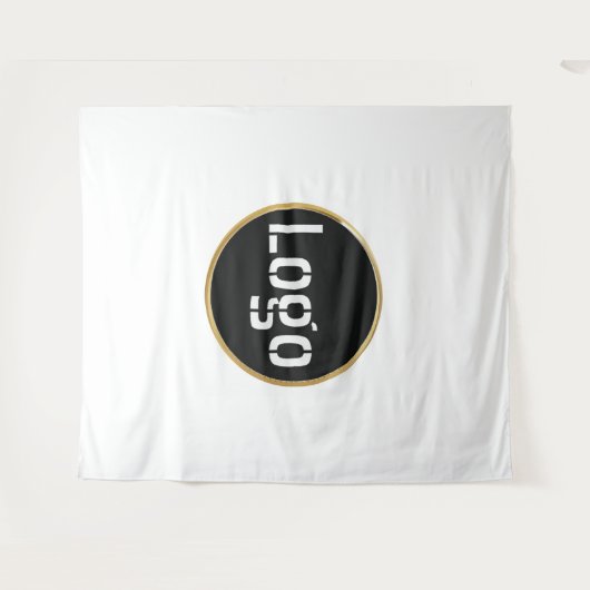 ビジネスロゴ | プロフェッショナルな白の写真用背景 タペストリー (正面(横))