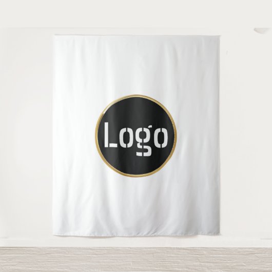 ビジネスロゴ | プロフェッショナルな白の写真用背景 タペストリー (正面)