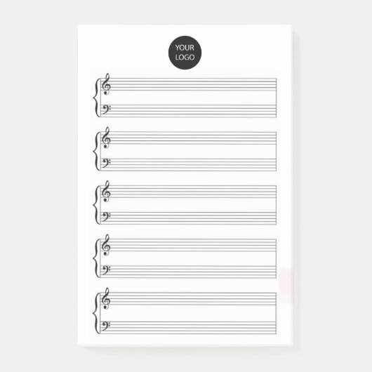 ビジネスロゴ |プロフェッショナル空白の楽譜なし ポストイット (正面)