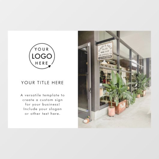 ビジネスロゴ |プロモーション用フォトシンプルホワイトページ ウィンドウサイン (シート)