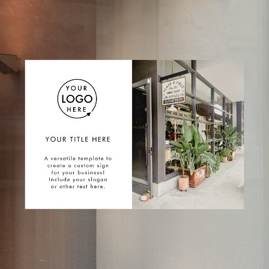 ビジネスロゴ |プロモーション用フォトシンプルホワイトページ ウィンドウサイン