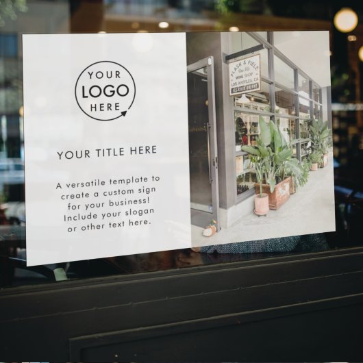 ビジネスロゴ |プロモーション用フォトシンプルホワイトページ ウィンドウサイン