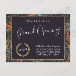 ビジネスロゴ・プロモーション葉企業の金ゴールド ポストカード