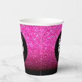 ビジネスロゴ(ホットピンクグリッター+ブラック紙カップ) 紙コップ (右)