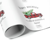 ビジネスロゴ ホリデーシーズン 赤い格子縞 トラック ラッピングペーパー (ロールコーナー)