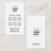 ビジネスロゴ |ホワイトプロフェッショナル会社 ロイヤリティカード (正面/裏面)