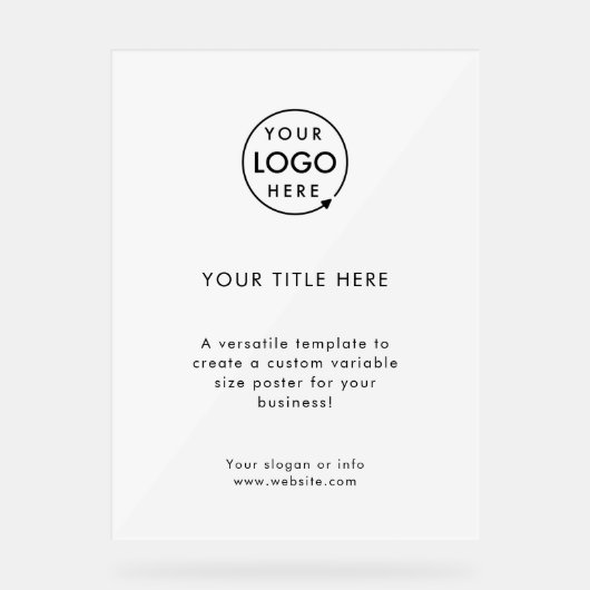 ビジネスロゴ |ホワイトミニマリストのモダンシンプル アクリルサイン (正面)