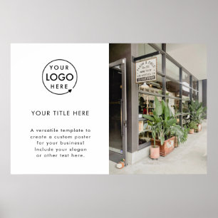 ビジネスロゴ  ホワイトミニマリストのモダンシンプル ポスター