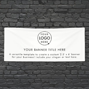 ビジネスロゴ ホワイトミニマルモダンスシンプルリスト6' 横断幕