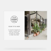 ビジネスロゴ |ホワイトミニマルモダンリスト アクリルサイン (正面)