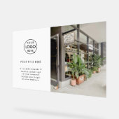 ビジネスロゴ |ホワイトミニマルモダンリスト アクリルサイン (傾斜)