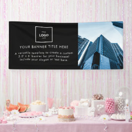 ビジネスロゴ |ホワイトモダンミニマリスト写真6' 横断幕