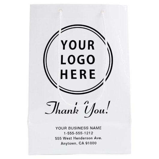 ビジネスロゴ ミディアムペーパーバッグ (裏面)