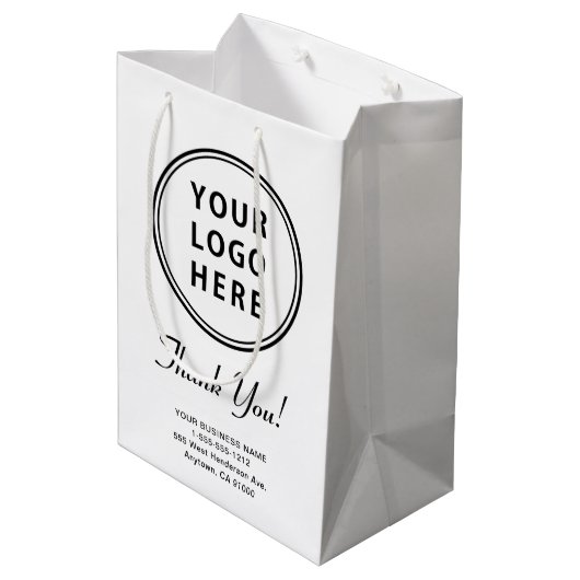 ビジネスロゴ ミディアムペーパーバッグ (裏面アングル)